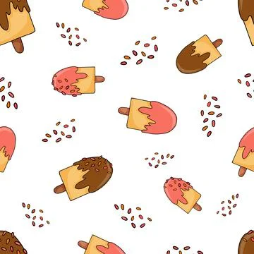 Vector pattern with ice cream Stock Illustration