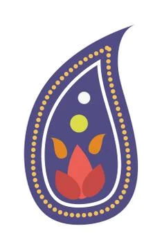 Vector pattern with indian paisley ornament vintage ethnic turkish cucumber Stock Illustration