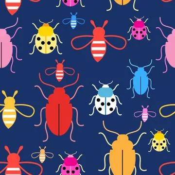 Vector pattern with insects Stock Illustration