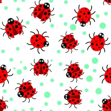 Vector pattern ladybug Stock Illustration