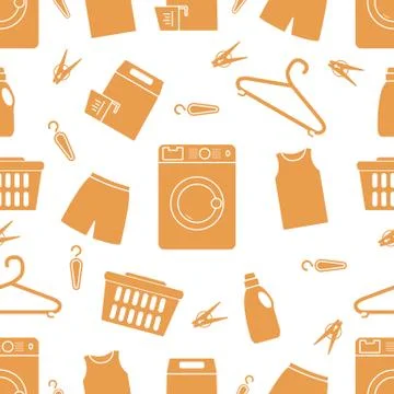 Vector Pattern Laundry service Washing clothes 스톡 일러스트