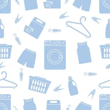 Vector Pattern Laundry service Washing clothes Illustrazione stock
