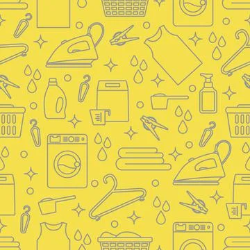 Vector Pattern Laundry Washing service Household 스톡 일러스트