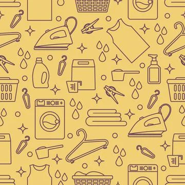 Vector Pattern Laundry Washing service Household 스톡 일러스트