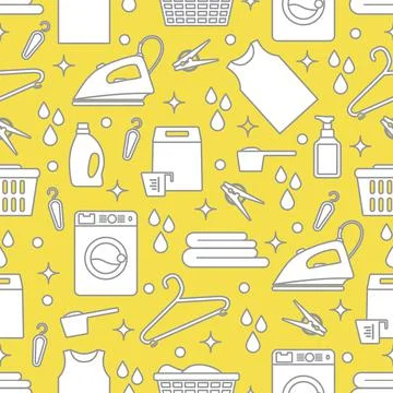 Vector Pattern Laundry Washing service Household 스톡 일러스트