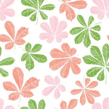 Vector  pattern with leaves of chestnut. Stock Illustration