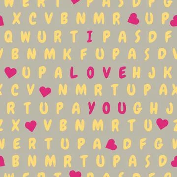 Vector Pattern letter Love Valentine's day Wedding イラスト素材