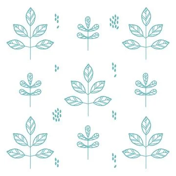 Vector pattern with line art autumn leave 스톡 일러스트