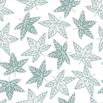 Vector pattern with line art autumn leave 스톡 일러스트