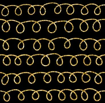 Vector pattern with lines. Black and gold colors. Stock Illustration