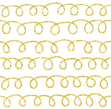 Vector pattern with lines. White and gold colors. Stock Illustration