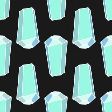 Vector pattern made of crystal in a flat style. Seamless pattern of hand-drawn Stock Illustration