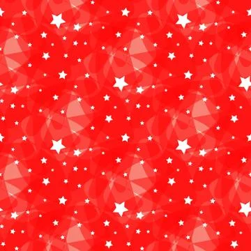 Vector pattern made with white stars over red background Illustrazione stock