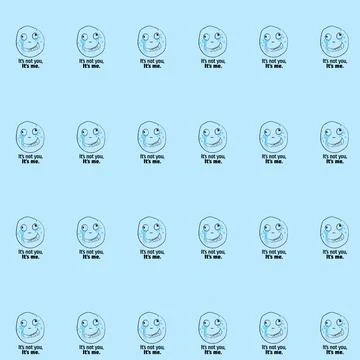 Vector pattern man boy human head portrait illustration ITS NOT YOU ITS ME Illustrazione stock