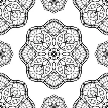Vector pattern of mandalas. Stock Illustration
