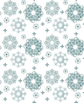 A vector pattern of many different elements of a light greenish tone, similar Stock Illustration