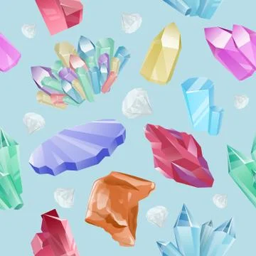 Vector pattern minerals, crystals, gems, diamond Stock Illustration