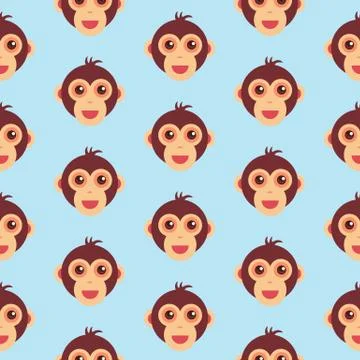 Vector pattern of monkey. Stock Illustration