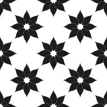 Vector pattern. Monochrome ornament with abstract flower. Illustrazione stock
