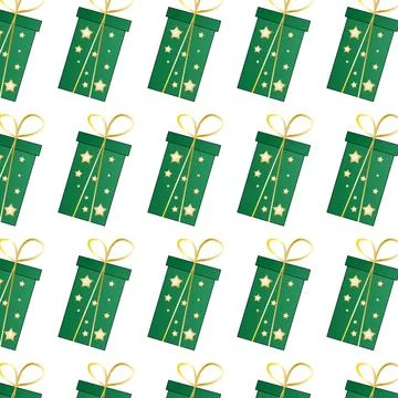 Vector pattern with new year gifts Stock Illustration