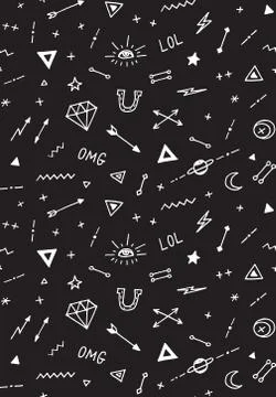 Vector pattern with old school tattoo elements. Black and white 스톡 일러스트