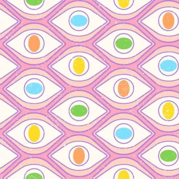 Vector pattern with open eyes Stock Illustration