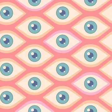 Vector pattern with open eyes Stock Illustration