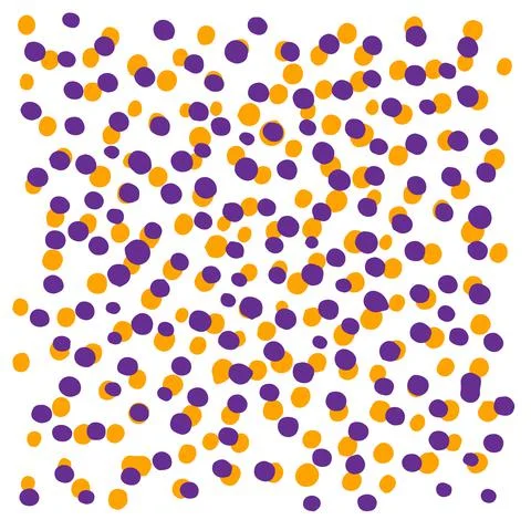 Vector pattern of orange-purple dots on a white background. a hand-drawn simple 스톡 일러스트