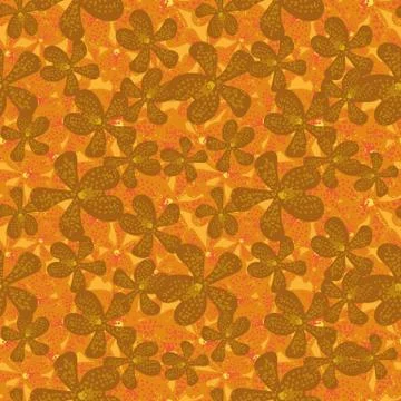 Vector pattern with orchid flowers in golden colors Stock-Illustration