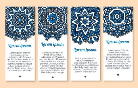 Vector pattern Paisley or Mandala ornament banners Illustrazione stock