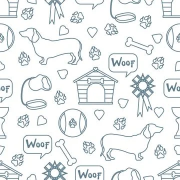 Vector Pattern Pet Shelter Animal Dog Exhibition Stock Illustration