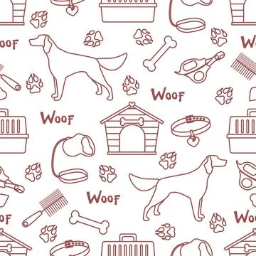 Vector Pattern Pet Vet Shelter Animal Dog Shelter Stock Illustration