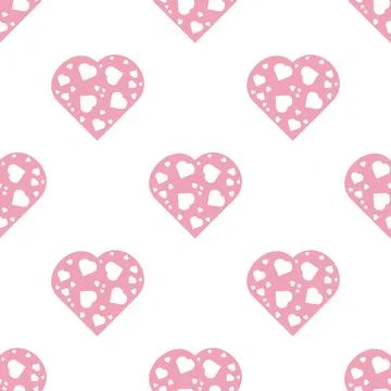 Vector pattern of pink hearts. Packaging pattern. Stock Illustration