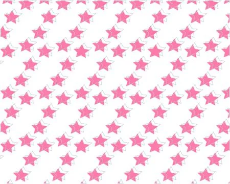 Vector pattern with pink textured stars on white background Stock Illustration