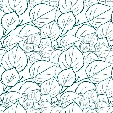 Vector pattern plant engrave ink leaves sketch Stock Illustration