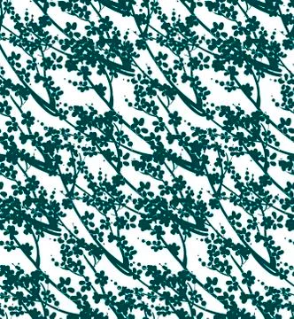 Vector pattern plant engrave ink branches sketch Stock Illustration