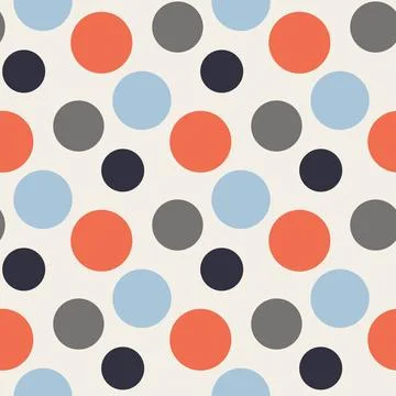 Vector Pattern with polka red,blue,grey dots Vector seamless Pattern with ... Stock Photos
