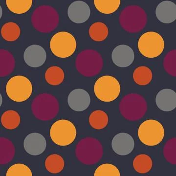 Vector Pattern with polka yellow,grey,purple dots Stock Illustration