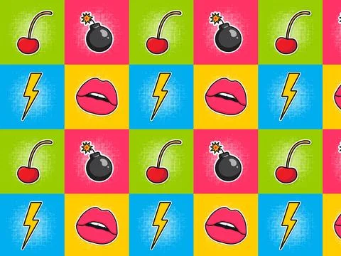 Vector pattern in pop art style Stock Illustration