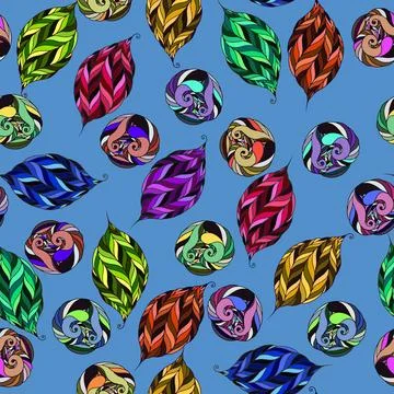 Vector pattern of psychedelic shapes in the form leaves vector pattern of ... Foto stock