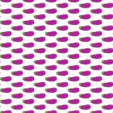 Vector pattern with purple eggplant Stock Illustration