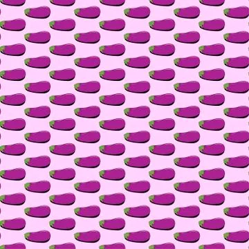 Vector pattern with purple eggplant Stock Illustration
