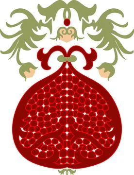 Vector pattern of red elements, similar to the structure of pomegranate fruit 스톡 일러스트