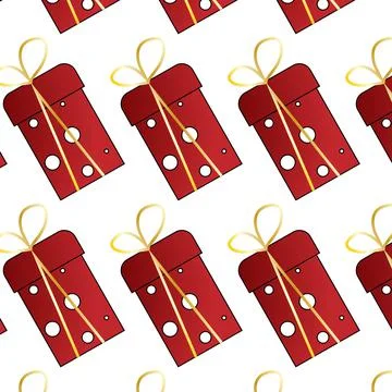 Vector pattern of red gift in flat style. Stock Illustration