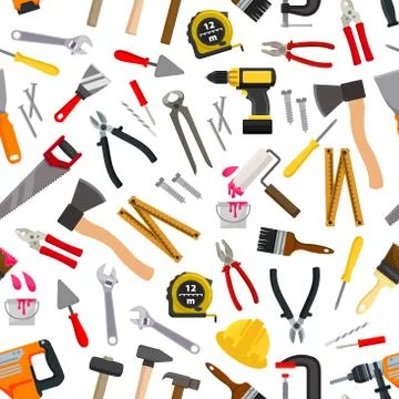 Vector pattern of repair working tools Stock Illustration