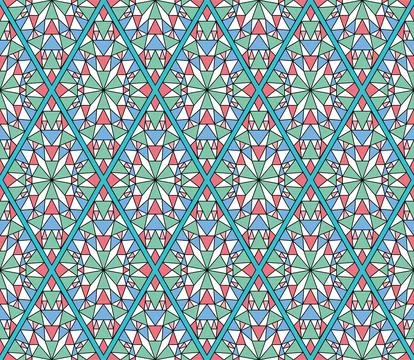 Vector pattern rhombuses, geometric pattern, stained glass. seamless triangle イラスト素材