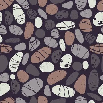 Vector  pattern with sea pebbles. Illustrazione stock