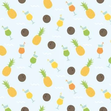 Vector pattern of seamless background with fruits Stock Illustration