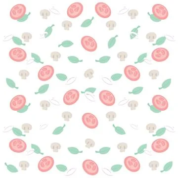 Vector pattern of seamless background with vegetables Illustrazione stock