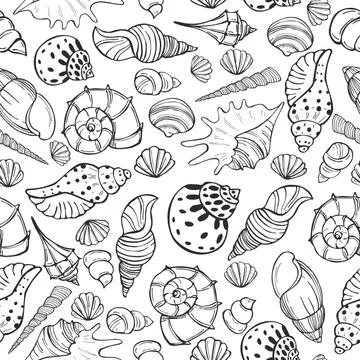 Vector  pattern with  seashells. イラスト素材